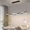 Mikeru 100cm Luce a Pendente a Onda da, lampadario moderno a Nero，Lineare Lampada 3000-6000k Dimmerabile 10%-100% Luci Appese Regolabili in Altezza con Funzione di Memoria per Isola Cucina