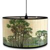 FANSU Paralume E27 Vintage in Bambù - Modello Lampadario Copertura Lampada Accessori Luce Sostituibile per Tavolo e Comodino - Paralume a Tamburo (Foresta, 30x20cm)