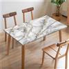 Morbuy Tovaglia Antimacchia Stampa con Elastico Rettangolare,Lavabile Tovaglia da Tavolo con Bordo Elastica,per Esterno,Patio,Cucina Protezione Tavolo (Modello in Marmo 6,6ft=183x77cm)