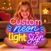 HJSNEON Insegna al Neon LED Neon Personalizzabile Scritte Decorazione | Luminosa da Parete, Decorazione Camera da Letto, Matrimonio Compleanno Festa, Nome Logo Negozio, Regalo