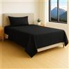 Generico FORTE - Completo Lenzuola Una Piazza e Mezza Cotone 1 Federa Inclusa, Biancheria da Letto Certificata Oeko-Tex Standard, Colorazioni Tinta Unita, Realizzato in Italia (1 Piazza e Mezza, Nero)