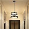 Partenopea Lampadario Moderno a Sospensione a Fasce intrecciate in Ferro verniciato finish opaco Attacco per Lampadine (INCLUSA) 1xE27 35x26 cm lunghezza filo 120 cm (Nero lampada luce calda)