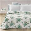 Vionara Home Trapuntino in Morbida Microfibra, Matrimoniale 260x270 cm, Imbottitura 100 gr Primaverile/Autunnale, Copriletto Trapuntato Stampato, Ideale per Mezza Stagione, Made in Italy (Eden - Smeraldo)