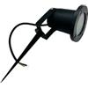 Partenopeautensili® Faretto orientabile con picchetto gu10 da esterno giardino segnapassi luce lampada a led (SENZA LAMPADA, ARMATURA NERA)