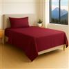 Generico FORTE - Completo Lenzuola Una Piazza e Mezza Cotone 1 Federa Inclusa, Biancheria da Letto Certificata Oeko-Tex Standard, Colorazioni Tinta Unita, Realizzato in Italia (1 Piazza e Mezza, Bordeaux)