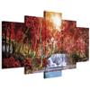 Cuadros B&D XXL - Quadro Colorato 200x100 cm 5 Pezzi - Stampa su Tela Canvas con Struttura - Quadri Moderni Soggiorno Grandi - Murale Arte Decorazioni da Parete - Alberi c-B-0120-b-m