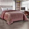 IlGruppone Trapunta Matrimoniale Velluto Piumone Invernale 625 Gr/Mq Piumino Caldo Due Piazze Inverno Coperta Duck Friendly (Rosa Antico)