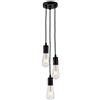 Mengjay Trade Vintage Nero Lampada a sospensione Lampadario a 3 Luci con Attacco E27 Lampadina Non Inclusa Semplicità Ferro Lampada da soffitto per Soggiorno Camera da letto Ristorante (A)