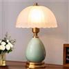 Chao Zan Lampada Da Comodino Camera Da Letto In Vetro, Abat Jour Da Comodino Moderne Lampada Di Fungo Con Cavo, Lampada Tavolo Cavo, Bianco (blu)