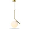 Dopa Lampadario a Sospensione Moderno Oro Design Geometrico con Sfera in Vetro E27, Lampada a Sospensione Stile Minimal per Soggiorno Cucina Sala da Pranzo Bar, Cavo Regolabile, Illuminazione Interni