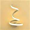 Dopastore Applique da Parete LED 12W Design Spirale Bianco Lampada da Parete Stile Moderno Incurvato Per Interno IP20 Per Camera Salone Corridoio (Luce calda 3000K)