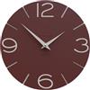 CalleaDesign Orologio da Parete Smile - Handmade in Italy, Silenzioso, Design Moderno, 30 cm - Elegante in Legno, Meccanismo Tedesco - Colore Rosso Vino