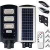 MAKA change your life quality MAKA Lampione con Pannello Solare 180w Monocristallino Led Esterno Telecomando Leds Impermeabile Fotovoltaico Ip66 Faro Luce Fredda 6500K 10 Ore Autonomia Sensore Crepuscolare Stradale (J)
