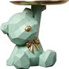 Starnearby Statua Orso Geometrico con Vassoio, Svuotatasche da Ingresso Design, Vassoio Portachiavi Ingresso, Ciotola per Chiavi, Statuetta con Vassoi Figurina Orso, Scultura Portaoggetti