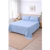 Corredocasa Completo Letto Lenzuola in Cotone, Qualità Made in Italy - PURO COTONE 100% Morbido e Traspirante in ogni Stagione - SET Lenzuolo Sotto con Angoli, Sopra e 1 Federa (Celeste, Una piazza e mezza)