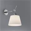 Huilefu Lampada da Parete Per Interni Orientabile Con Interruttore, Applique Moderna In Alluminio Color Argento, Paralume Conico, Lampada Da Parete a Faretto E27 Per Corridoio Soggiorno Camera Da Letto