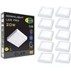 CLAR - Plafoniera LED Quadrata, Lampada Soffitto Esterno, Lampadario Bagno, Lampada Cucina, 6500ºK, 20W, Garanzia 3 Anni (Pack 10)