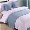 QRGMKL Premium Bed Runner per Il Piede del Letto, Tinta Unita Sciarpa da Letto in Cotone Lino copriletto Decorazione della casa Camera da Letto dell'hotel Bedding-Sky Blue||240X50cm for 1.8m Bed
