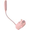 VILLFUL Lampada da Scrivania per Bambina Forma di Gatto Rosa LED Ricaricabile USB Luce da Notte e Studio Protettiva per Occhi Lampada da Tavolo per Cameretta Ragazza