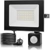 wowspeed Faretto LED da Esterno con Sensore di Movimento - 30W 3000LM Faretto LED da Esterno 3000K Bianco Caldo Faro LED Esterno IP66 Impermeabile Faretto con Sensore di Movimento per Patio Terrazza Garage