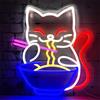 Ulalaza Insegna a LED Insegne al neon per sushi giapponese Luci a led Kawaii Decorazioni da parete decorative in stile coreano Lampade da notte Decorazione per feste Luce USB Luminosità regolabile
