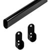 Gedotec bastone appendiabiti nero bastone appendiabiti metallo | asta per armadio 1000 mm | Asta appendiabiti in metallo vintage OVALE | Tubo per mobili 30 x 15 mm