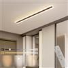 GZZBMY Moderna LED Plafoniera lineare con Telecomando lampada da soffitto ad anello lungo Dimmerabili Alluminio Plafoniera Per Soggiorno Camera Letto Cucina Bagno 2700K-6500K (80CM,Legno scuro)