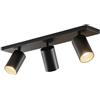 Arcchio Lampadario con Faretti Interno, Da Soffitto Ruotabili Di 350° E 90° Plafoniera Led Spot Orientabili Moderno 3x Gu10 Nero