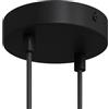 creative cables Kit rosone per lampadario da soffitto (serracavo cilindrico, metallo nero, Ø 120 mm, 2 fori) - Fissaggio a staffa per lampadari e sospensioni doppie
