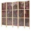 LUMASOUL Separe Divisorio Interno Monofacciale - Paravento da Interno 5 Pannelli Divisorio per Ambienti - Divisori per Interni con Motivo Fiori - 225x172 cm