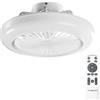 Noaton® Polaris bianco 11045W Ventilatore da soffitto, timer, paralume, telecomando, dimmerabile LED max 41 W, 3 temperature di colore, flusso d'aria fino a 60 m3/min, per camera da letto, diametro