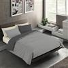 BANZAII TEXTILE INNOVATOR ONLINE Banzaii Set Copripiumino Singolo Microfibra Manopesca Double Face | Copripiumino 150x200 cm, Morbido Effetto Manopesca No Stiro con Federa Double Face, Grigio Chiaro/Grigio Scuro, Made in Italy