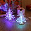 Uonlytech - Albero di Natale in acrilico, luce notturna USB, luce da scrivania, luce notturna, a LED, decorazione natalizia per la camera bambini, casa, 2 pezzi (argento dorato)