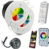 Planetitaly KIT faretto SMART WiFi cromoterapia IP65 box doccia LED 6W RGB lampada multicolore 24V centralina controllo vocale alimentatore RGBW 3000K luce calda (Bianco, KIT 2 pz)