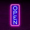 Fespcj Segno neon rettangolare OPEN luce commerciale LED decorazione Murale Alberghi Notturni bar Alimentatore USB Luminosità Regolabile (blu + rosa)