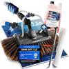 NTG Spazzola di lavaggio telescopica 1,68 - 7 m 3 in 1 con setole extra morbide + panno in microfibra e estrattore con attacco per acqua + dispenser di sapone per finestre, solare (fino a 3,6 metri +