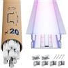 LASLUX 20x Profilo Alluminio per Strisce LED 2M (40mt) - Canalina per Striscia LED con Copertura Opaca - Dimensioni 26.7 X 10mm - Compatibile con Strisce LED fino a 16.7mm (U23-2M, 20)