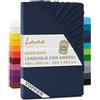 Lavea® Lenzuolo con Angoli Matrimoniale 180x200 cm - Jersey 100% Cotone - Per Materassi Topper fino a 10 cm - Con Elastico Tutto Intorno - Certificato OEKO-TEX - Blu Galassia