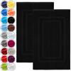 NatureMark Set di 2 Tappeti da Bagno 50x80 cm - Cotone Spugna 800 g/m² - Tappeti Bagno Spessi e Altamente Assorbenti - Asciugatura Rapida - Senza Base in Gomma - Nero