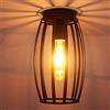 iDEGU Plafoniera Vintage in Metallo Disegn Tamburo Lampadario Soffitto Industriale E27 Lampada da Soffitto Decorazione Lampada per Cameretta Caffè Restaurent Ingresso Corridoio (15 cm, Nero)