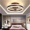 TATANE Reversibile Ventilatore da Soffitto con Luce e Telecomando Silenzioso 6 Velocita Camera LED Lampada Ventilatore Soffitto Soggiorno Moderno Φ40cm 24W Dimmerabile Plafoniera con Timer,Marrone