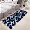 Tomifine Tappeto Salotto Vintage con Nappe, Motivo Moderno Geometrico Lavabile Tappeti per Cucina, Soggiorno, Camera da Letto (60x120 cm,Blu Scuro)