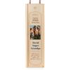 Wanapix | Cassetta in Legno per Vino Personalizzata | per Bottiglie Singola (non inclusa) | Scatola Vino Legno | Coperchio Scorrevole | 11x38x10 cm | Super Grandpa
