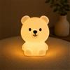 Winkee Mini luce notturna per bambini a forma di orsetto, dimmerabile, 7 colori, ricaricabile tramite USB, silicone senza BPA, regalo per la cameretta dei bambini
