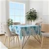 NARCISO Tovaglia 240x140 da 12 posti in Tessuto 100% Poliestere con Trattamento NO STIRO, Copritavola Rettangolare Cucina, Tovaglie Tavolo Moderno Rettangolari, Copritavolo Marino Verde Acqua
