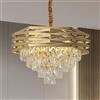 Schindora Moderno Lampadario Di Cristallo Oro Lampadari Rotondi Da 60 Cm Per Sala Da Pranzo K9 Lampadari A Sospensione A Soffitto A 5 Livelli Lampadario Grande Da Incasso Per Soggiorno Ingresso Foyer