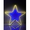 Partenopea® stella natalizia grande luminosa luci di natale da esterno da appendere striscia gommata flex led forma stella 52x54 CM luce con LED IP44… (Luce bianca e Blu)
