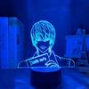 Zhongkaihua 3D Led Night Light Anime Nota di morte Regalo Night Light Accanto Lampada da tavolo Anime Ryuk Cambiare colore per la camera da letto Decorazione Lampada da scrivania