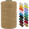 LEREATI Macrame Corda 1mm x 390m Filo Macrame Cordoncino Cotone Corda Colorata, Cordino per Borse Uncinetto, Decorazioni, Arazzo da Parete, Perline, Braccialetti (Caffè)