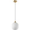 EKSED Lampada a Sospensione Moderna con Globo in Vetro Satinato, Attacco E27, Struttura in Ottone Anticato per Sala da Pranzo, Camera o Corridoio (20cm)